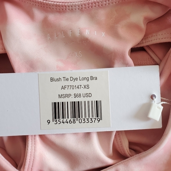 All Fenix Blush Tie Dye Longline Sports Bra NWT XS - Picture 6 of 9